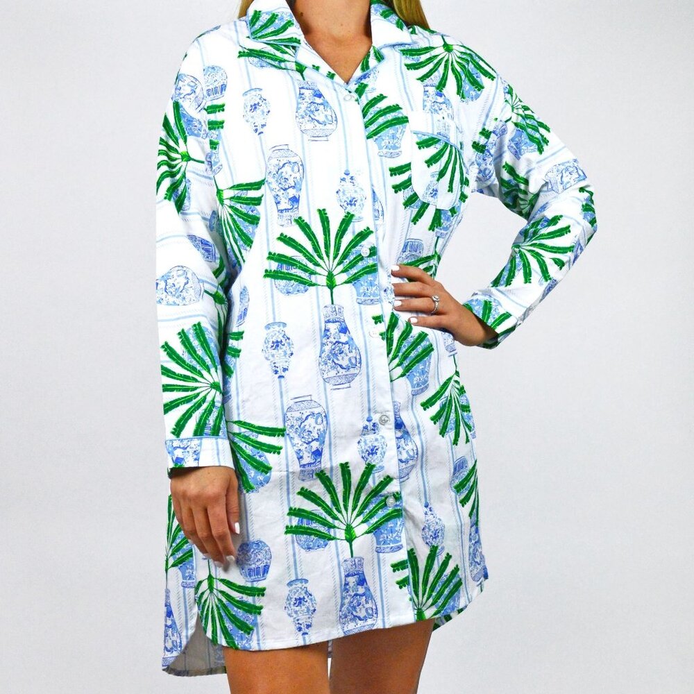 Ginger Jar Palm Tunic Sleep Shirt
